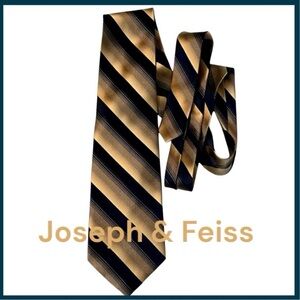 Joseph & Feiss Black/Tan Stripe Silk Necktie